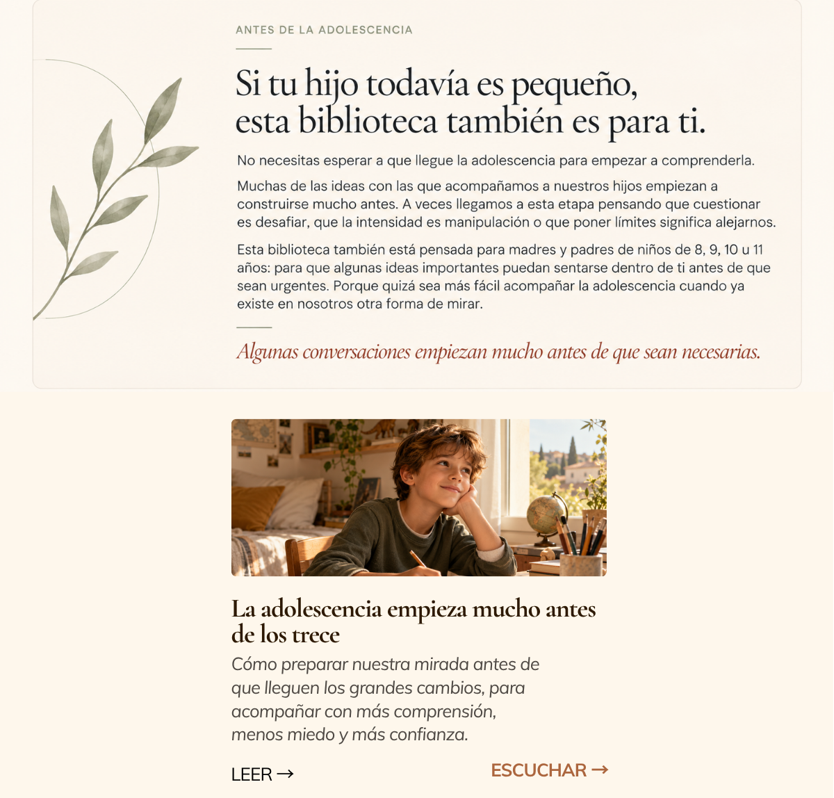 Antes de la adolescencia: si tu hijo todavía es pequeño, esta biblioteca también es para ti