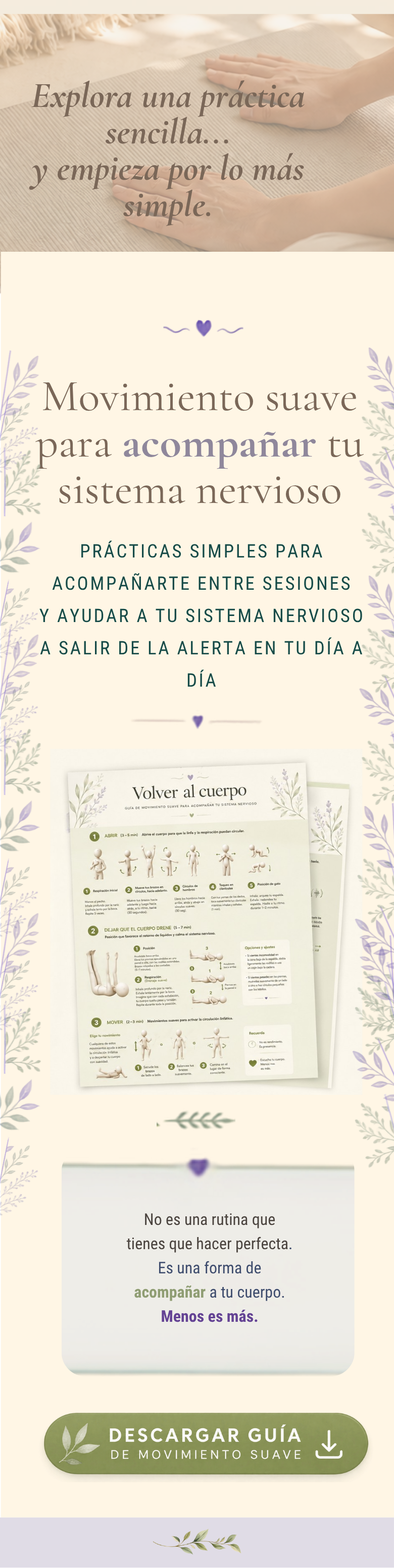 Movimiento suave para acompañar tu sistema nervioso