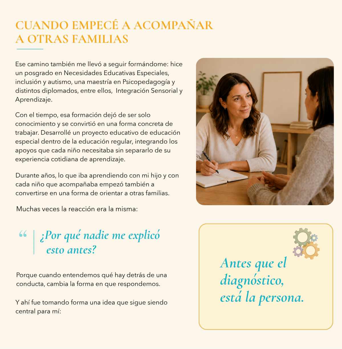 Cuando empecé a acompañar a otras familias