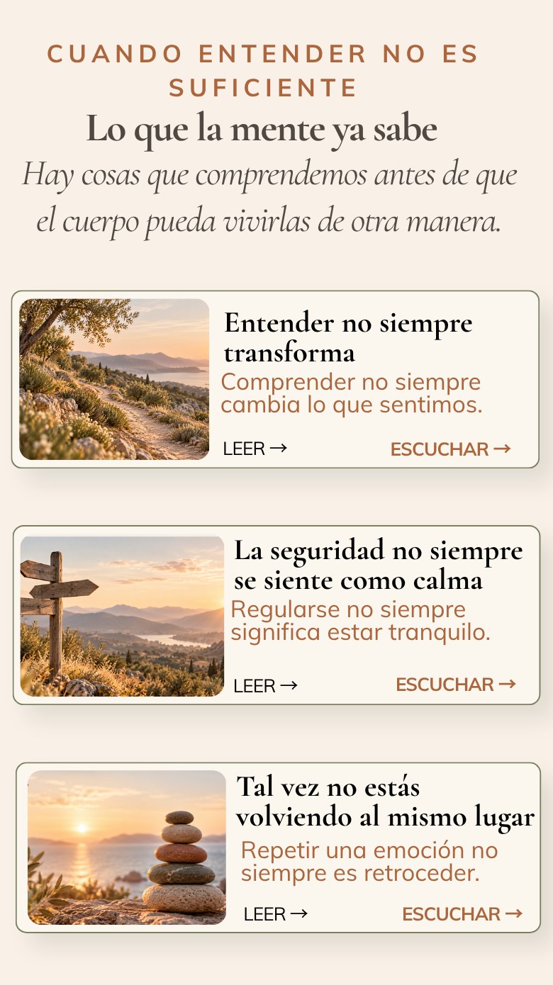 Cuando entender no es suficiente: lo que la mente ya sabe