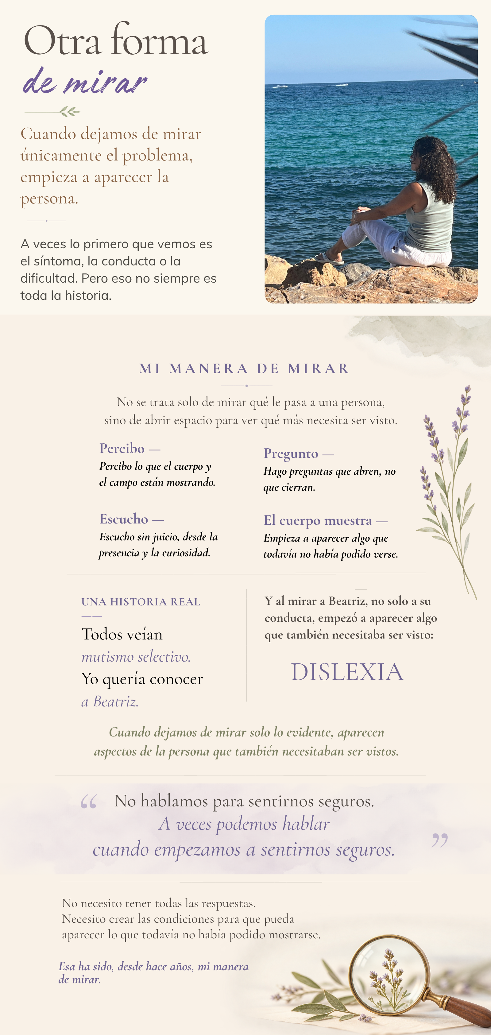 Otra forma de mirar: reflexiones de Marisa Angulo sobre observar a la persona mas alla del sintoma